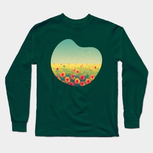 Beautiful painted field of flowers Long Sleeve T-Shirt